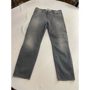 Frank & Eileen Sligo Jeans Womens 29 Gray Denim Stretch Raw Hem Skinny Crop